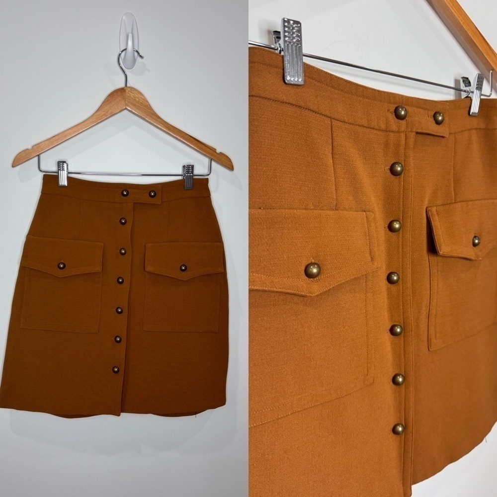 Forever21 Brown Mini Button Up Skirt with Pockets (26)